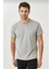 Erkek %100 Pamuk Slim Fit Dar Kesim Bisiklet Yaka Kısa Kollu Gri 1