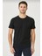 Erkek %100 Pamuk Slim Fit Dar Kesim Bisiklet Yaka Kısa Kollu Siyah 1