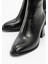 Alba Siyah Cilt Kadın Kalın Topuklu Bot 3