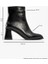 Alba Siyah Cilt Kadın Kalın Topuklu Bot 4