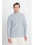 Erkek Gri Anti-pilling Tüylenme Yapmayan Standart Fit Normal Kesim Dik Yaka Sweatshirt Polar Ceket 3