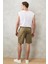 Erkek Haki Standart Fit Günlük Rahat Spor Örme Şort 8