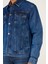 Erkek Lacivert Standart Fit Normal Kesim %100 Pamuk Denim Jean Ceket 5