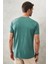 Erkek Yeşil Slim Fit Dar Kesim Bisiklet Yaka Pamuklu Tişört 5