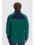 Erkek Yeşil-lacivert Standart Fit Normal Kesim Dik Bato Yaka Desenli Polar Sweatshirt 5