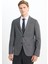 Slim Fit Dar Kesim Mono Yaka Kuş Gözü Desenli Çift Pantolonlu Takım Elbise 6
