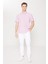 Erkek Lila Slim Fit Dar Kesim Gizli Düğme Yaka Kısa Kollu Gömlek 1