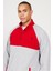 Erkek G.melanj-kırmızı Standart Fit Normal Kesim Dik Bato Yaka Desenli Polar Sweatshirt 3