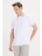 Erkek Beyaz Slim Fit Dar Kesim %100 Pamuk Kıvrılmaz Polo Yaka Tişört 5