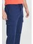 Erkek Lacivert Comfort Fit Rahat Kesim Pamuklu Esnek Yan Cepli Kargo Pantolon 4