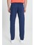 Erkek Lacivert Comfort Fit Rahat Kesim Pamuklu Esnek Yan Cepli Kargo Pantolon 5