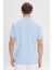 ALTINYILDIZ CLASSICS Erkek Açık İndigo Slim Fit Dar Kesim %100 Pamuk Baskılı Polo Yaka Tişört 4