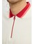 Erkek Ekru Bordo Regular Fit Rahat Kesim Polo Yaka %100 Pamuk Tişört 4