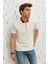 Erkek Ekru Bordo Regular Fit Rahat Kesim Polo Yaka %100 Pamuk Tişört 5