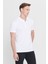 %100 Organik Pamuklu Erkek Beyaz Slim Fit Dar Kesim Polo Yaka Tişört 3