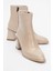 Alba Bej Cilt Kadın Kalın Topuklu Bot 1