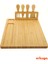 5 Parça Bambu Peynir Sunum Tahtası ve Çatal - Spatula -Mini Spatula - Bıçak Seti, Peynir Kesim Panosu, Sunum Seti 3