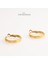Çelik Kadın Küpe, Desenli Halka, Gold Renk, No:8 2