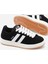 Kadın Siyah Süet Termo Taban Yanı Şeritli Bağcıklı Spor Ayakkabı 4