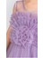 Uzun Etekli , Askılı Kız Cocuk Gül Motif Abiye Elbise M00670 3