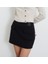Likralı Gabardin Mini Kargo Yan Fermuar Kadın Etek - Siyah 2