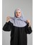 Gri Pratik Hazır Geçmeli Tesettür Eşarp Sandy Arkadan Çıtçıtlı Piliseli Hijab 2406_15 2
