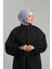 Gri Pratik Hazır Geçmeli Tesettür Eşarp Sandy Arkadan Çıtçıtlı Piliseli Hijab 2406_15 3