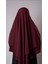 Bordo Pratik Hazır Geçmeli Tesettür Eşarp Krep Bağcıklı Çift Katlı Sufle Hijab 2314_16 2