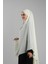 Ekru Pratik Hazır Geçmeli Tesettür Eşarp Krep Bağcıklı Sufle Hijab 2313_27 3