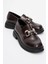 Tokalı Kaydırmaz Kadın Loafer Ayakkabı BORDO KIRIŞIK 1