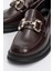 Tokalı Kaydırmaz Kadın Loafer Ayakkabı BORDO KIRIŞIK 3