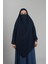Lacivert Pratik Hazır Geçmeli Tesettür Eşarp Medine Ipeği Bağcıklı Sufle Hijab 2301_02 1