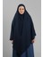 Lacivert Pratik Hazır Geçmeli Tesettür Eşarp Medine Ipeği Bağcıklı Sufle Hijab 2301_02 2