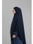 Lacivert Pratik Hazır Geçmeli Tesettür Eşarp Medine Ipeği Bağcıklı Sufle Hijab 2301_02 3