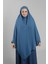Bebe Mavisi Pratik Hazır Geçmeli Tesettür Eşarp Krep Bağcıklı Sufle Hijab 2313_11 1