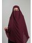 Bordo Pratik Hazır Geçmeli Tesettür Eşarp Krep Bağcıklı Sufle Hijab 2313_16 1