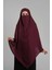 Bordo Pratik Hazır Geçmeli Tesettür Eşarp Krep Bağcıklı Sufle Hijab 2313_16 3