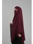 Bordo Pratik Hazır Geçmeli Tesettür Eşarp Krep Bağcıklı Sufle Hijab 2313_16 4