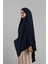 Lacivert Pratik Hazır Geçmeli Tesettür Eşarp Krep Bağcıklı Sufle Hijab 2313_02 2