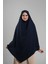 Lacivert Pratik Hazır Geçmeli Tesettür Eşarp Krep Bağcıklı Sufle Hijab 2313_02 3