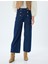 Yüksek Bel Geniş Paça Kot Pantolon Düğme Detaylı Culotte Jeans 3