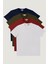 Erkek Hakı-bordo-lacı-beyaz Slim Fit Dar Kesim Bisiklet Yaka %100 Pamuk 4'lü Tişört Paket 1