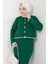 Çoban Dikişli Hırka ve Jile Triko Takım Zümrüt HM2613 5