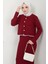 Çoban Dikişli Hırka ve Jile Triko Takım Bordo HM2613 3