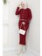 Çoban Dikişli Hırka ve Jile Triko Takım Bordo HM2613 4