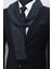 %100 Bambu Indigo Siyah Desenli Ince Kaşkol 2