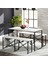 Masa Takımı Bench Bank Masa Seti 120 x 60 Masa Mutfak Masası Yemek Masası Beyaz 1552 1