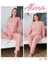 6194 Bayan Önü Düğmeli Çicek Desenli Pijama Takımı 1