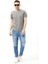Çizgili Bisiklet Yaka Tişört %100 Cotton 1