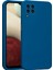 Samsung Galaxy A12 Kılıf Lansman Premium Silinebilir Mavi Silikon 1